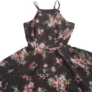 Hollister Floral Skater Dress Open Back XS